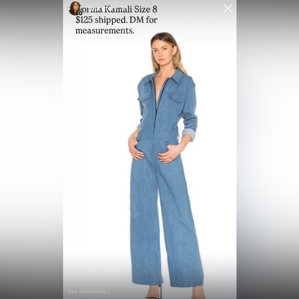 Norma Kamali WideLeg Denim Jumpsuit